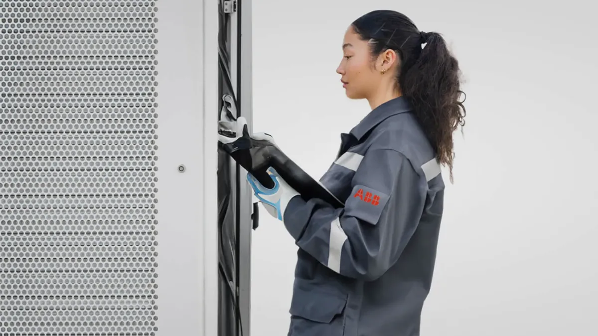 Engineer running checks on a Charging Unit