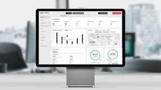 Asset management toolchain dashboard on a computer monitor