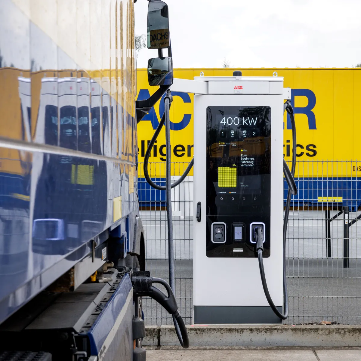 A400 charging an e-truck