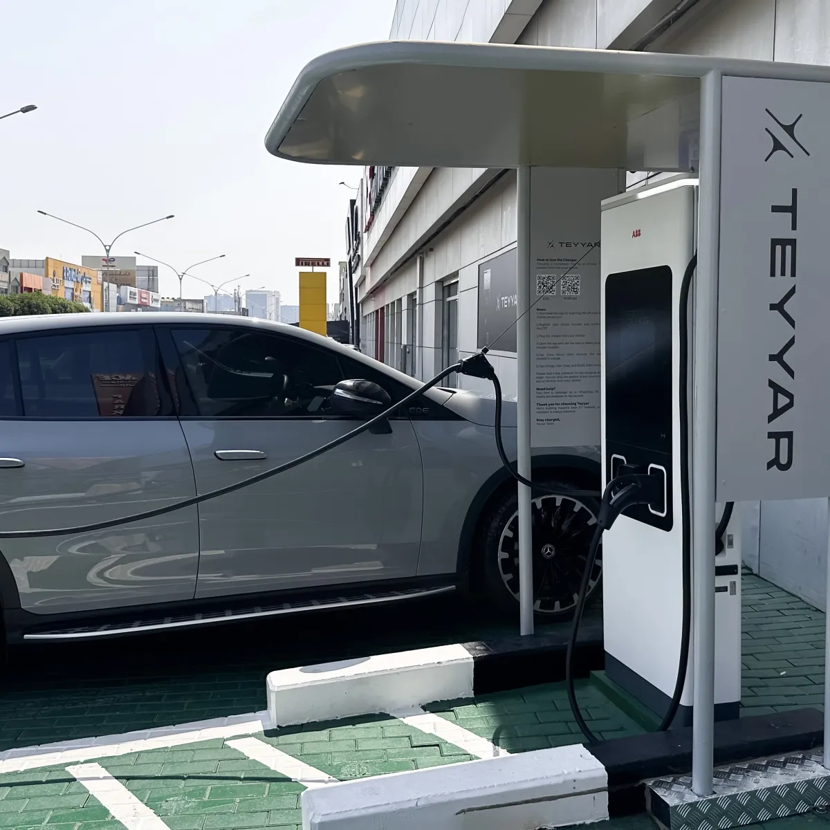 ABB E-mobility C50 charger serving EVs under +50°C in Kuwait City 