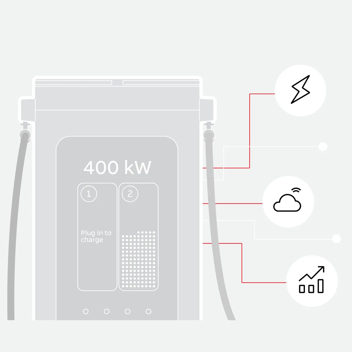 Illustration of top part of A400 with feature icons