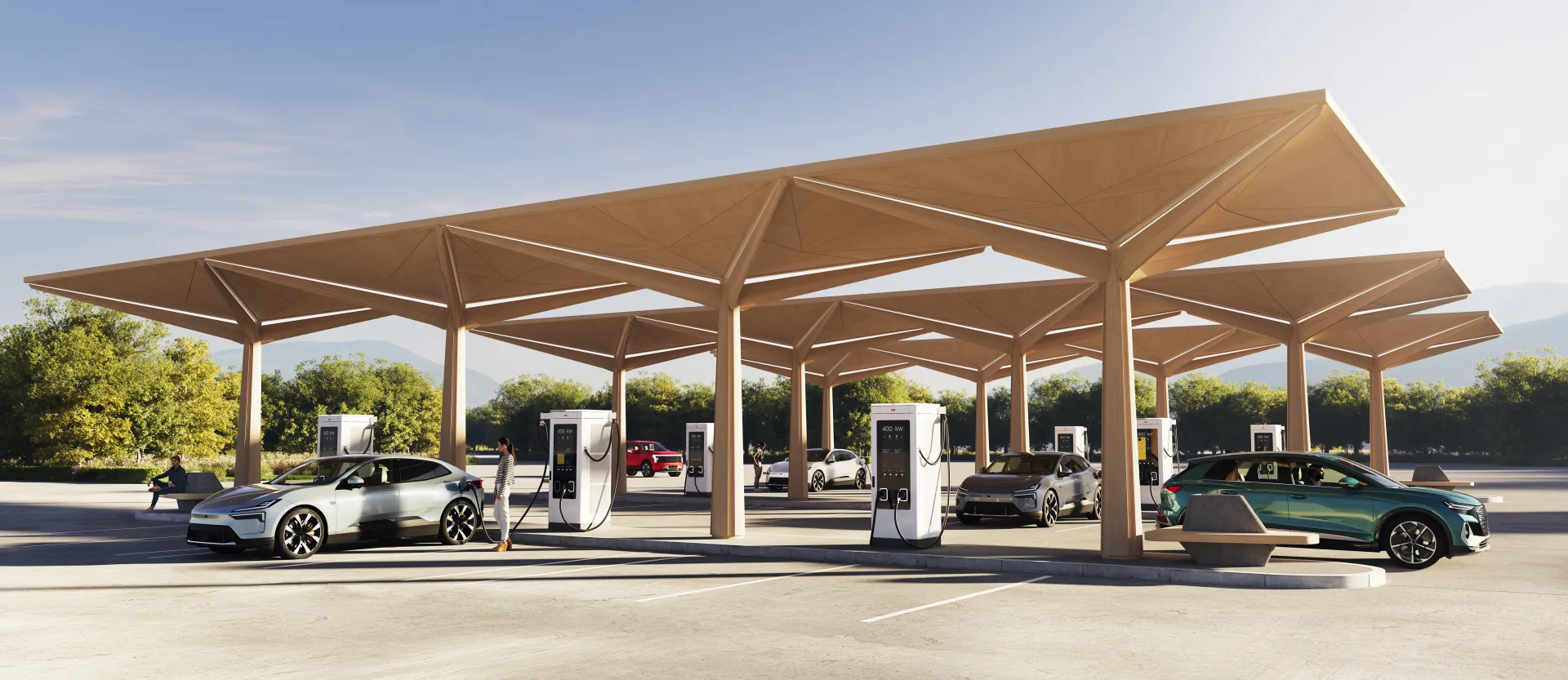 Charging station with multiple charging points