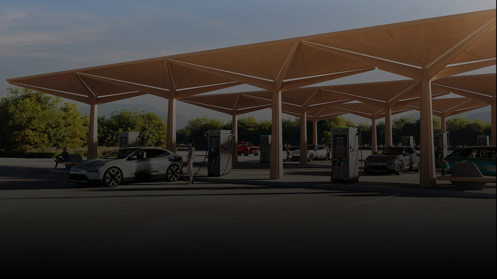 Parking lot with a couple of A400