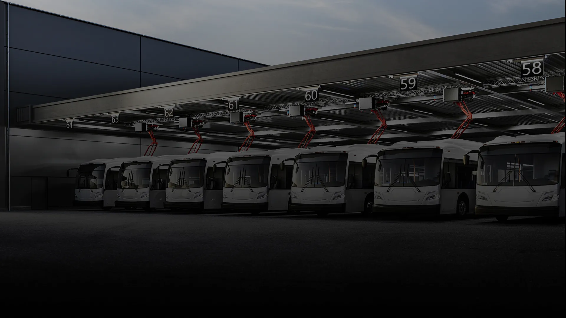Multiple busses charging in a depot