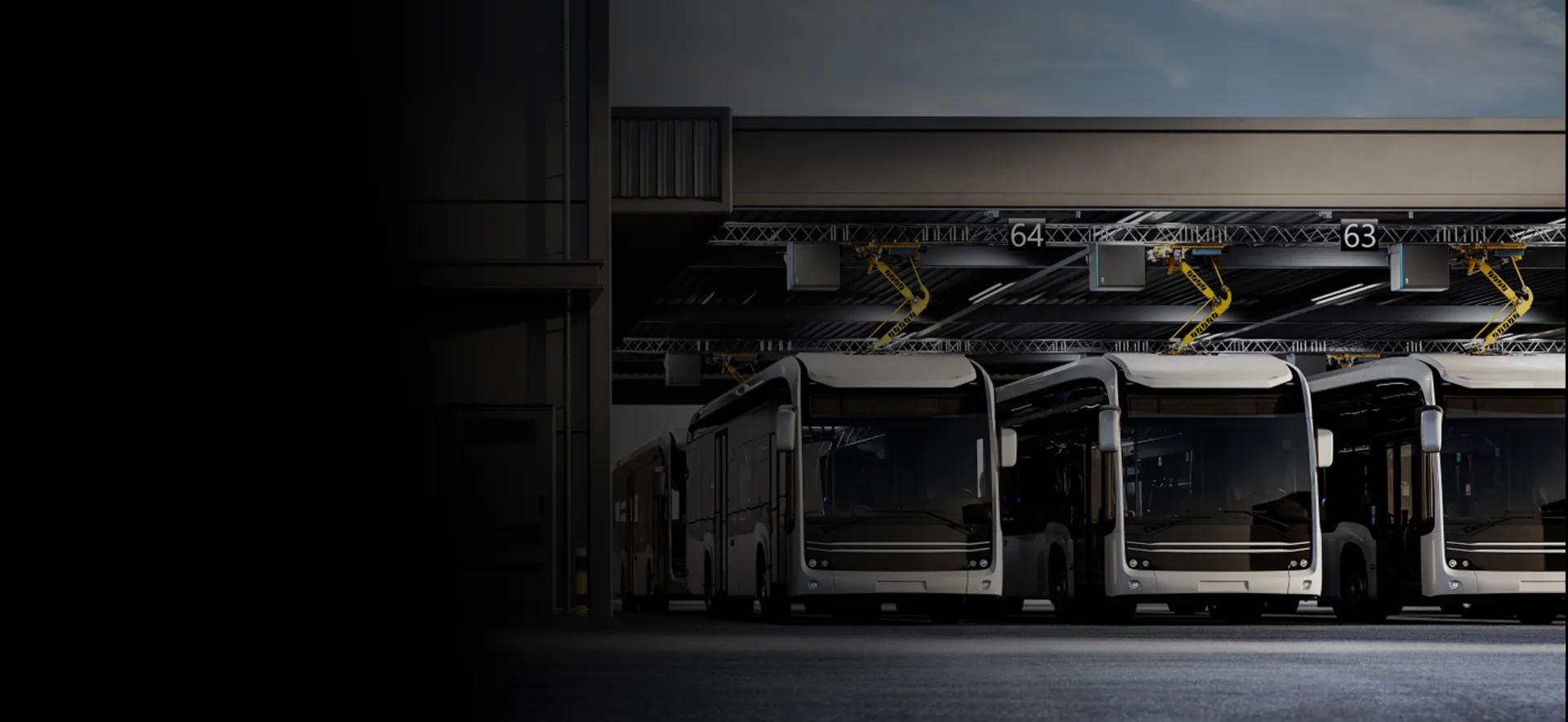 Fleet of buses