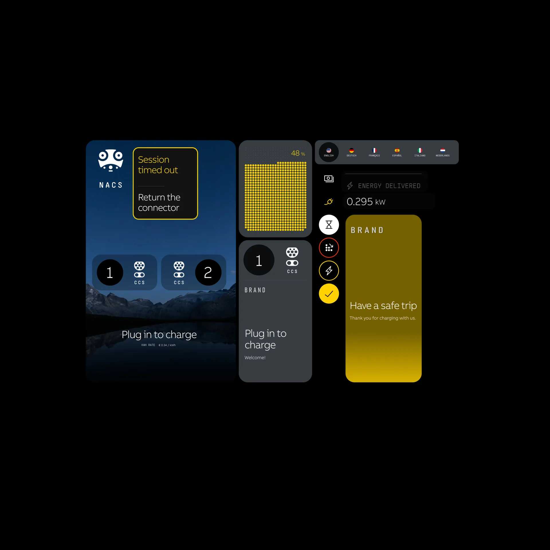 C50 HMI with blue, white and dark grey components