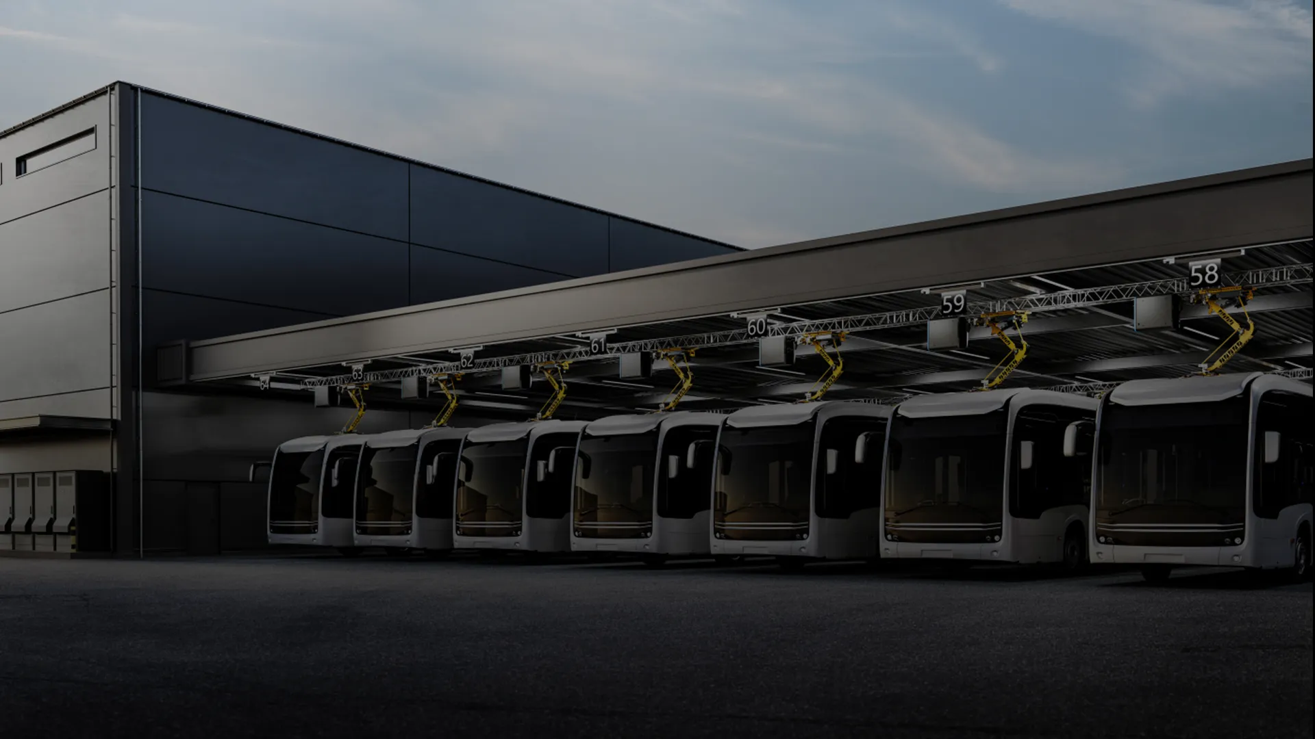 Multiple busses charging in a depot
