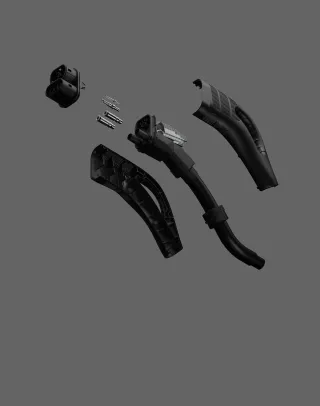Exploding image showing small components of a P-series connector